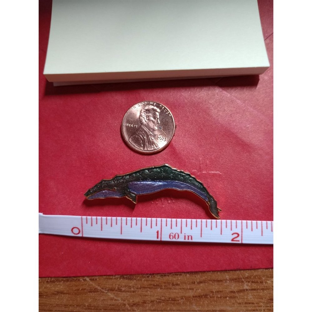 Rare Vintage William Spear design enamel whale pin